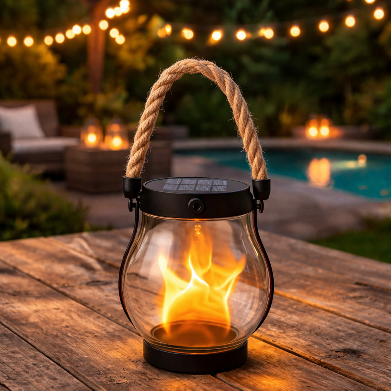 Lumoflame | Elegant Waterproof Solar Lantern for Garden & Outdoor Use