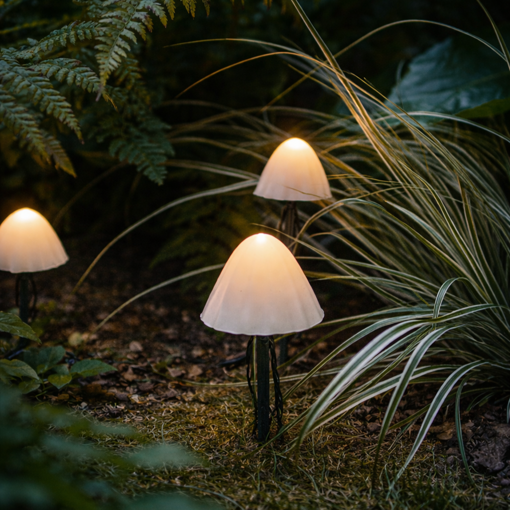 MushroomGlow | Charming Solar Stake Lights for Garden Illumination
