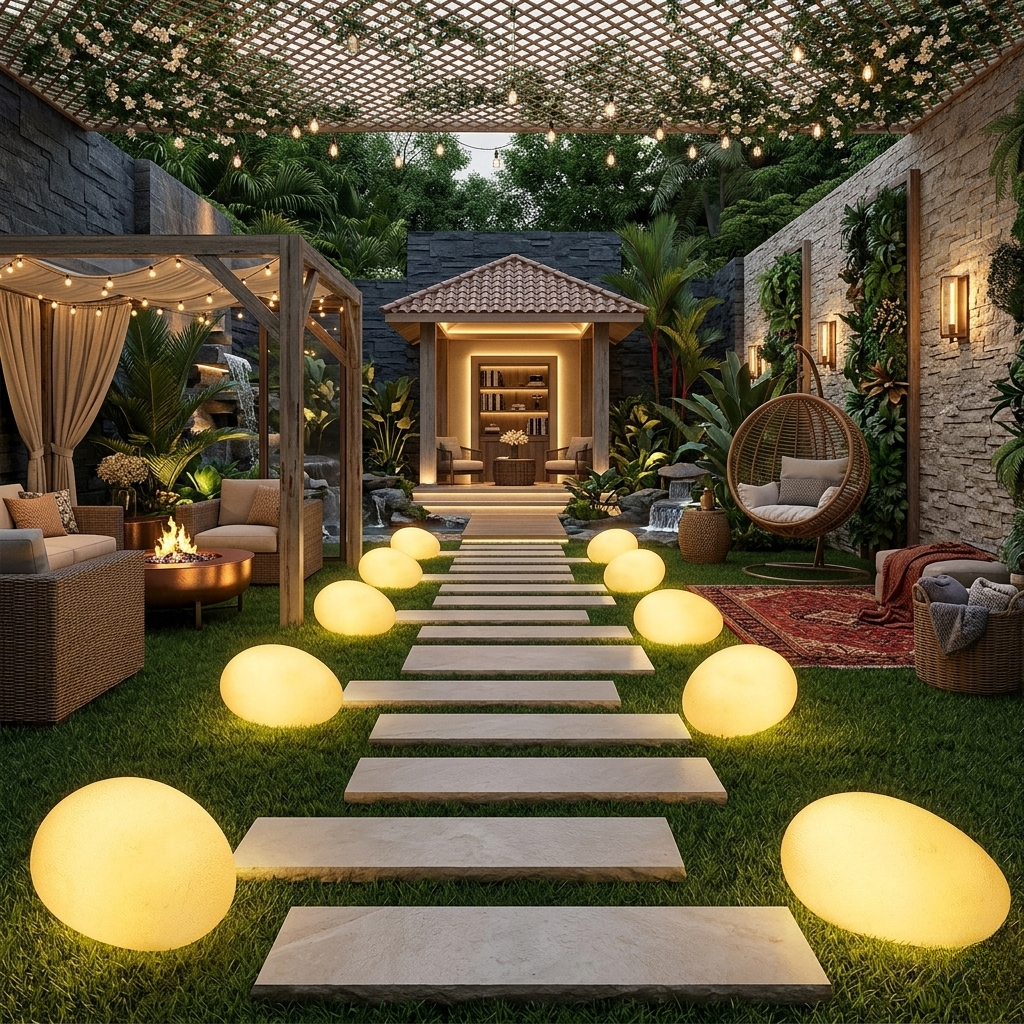 CobblestoneGlow | Elegant Weather-Resistant Solar Garden Light Outdoor