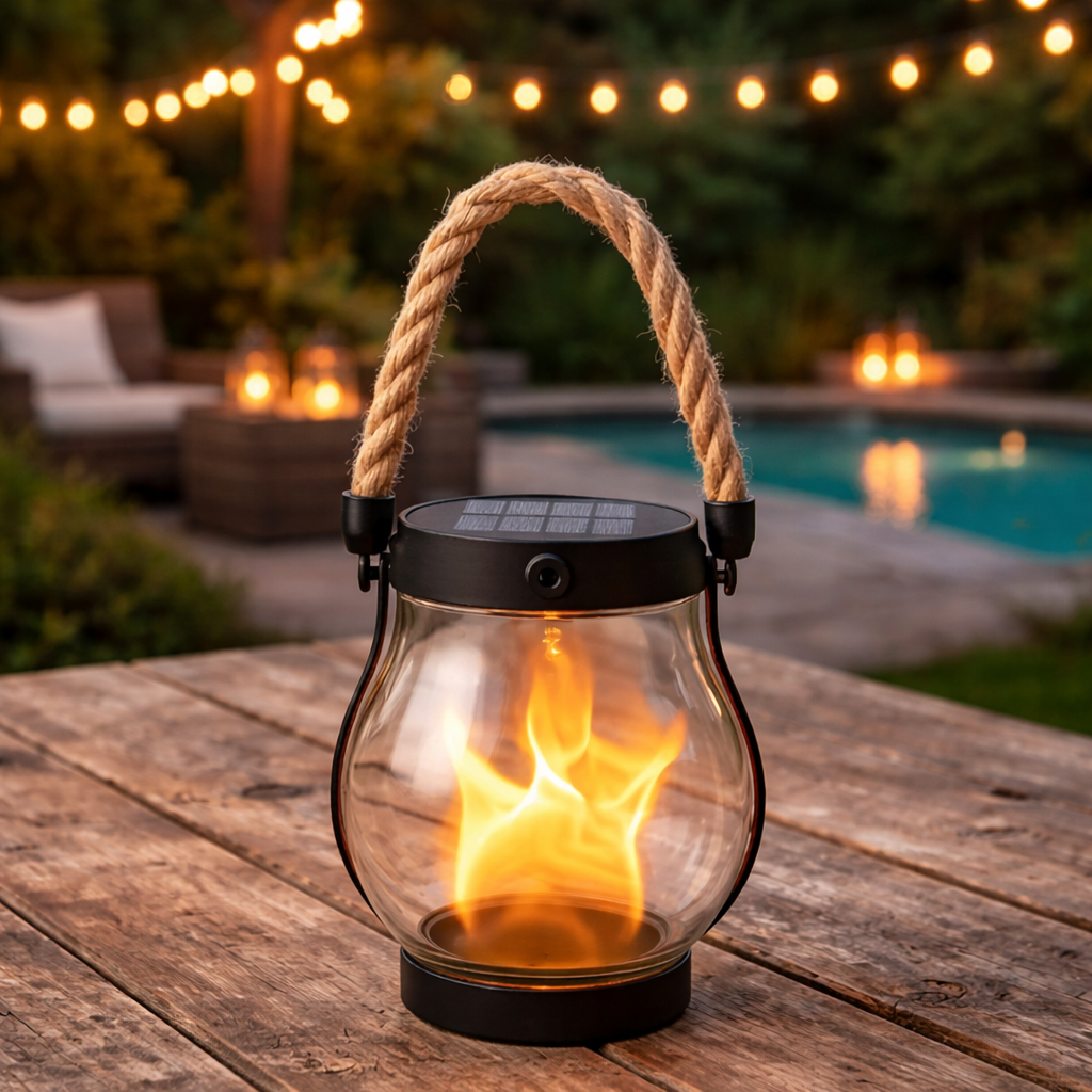 Lumoflame | Elegant Waterproof Solar Lantern for Garden & Outdoor Use
