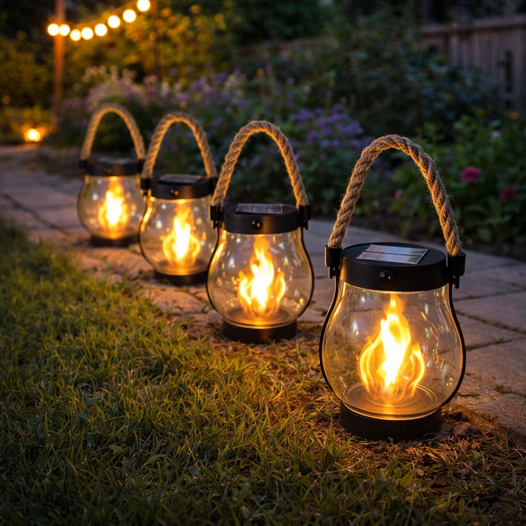 Lumoflame | Elegant Waterproof Solar Lantern for Garden & Outdoor Use