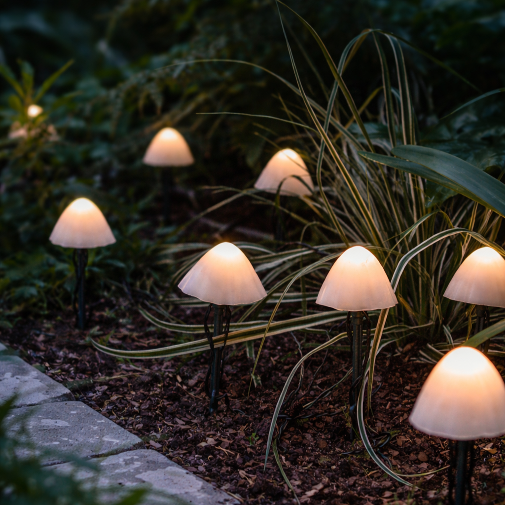 MushroomGlow | Charming Solar Stake Lights for Garden Illumination
