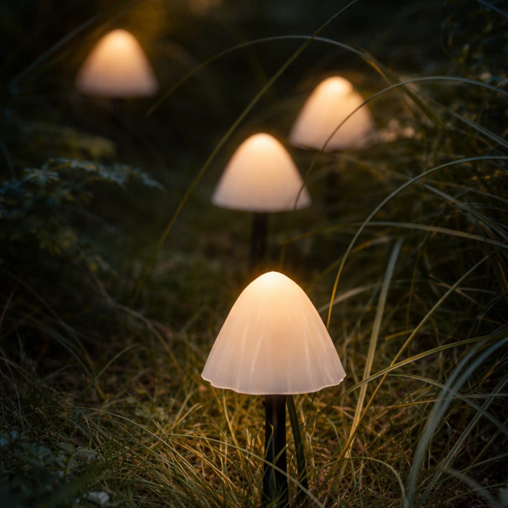 MushroomGlow | Charming Solar Stake Lights for Garden Illumination