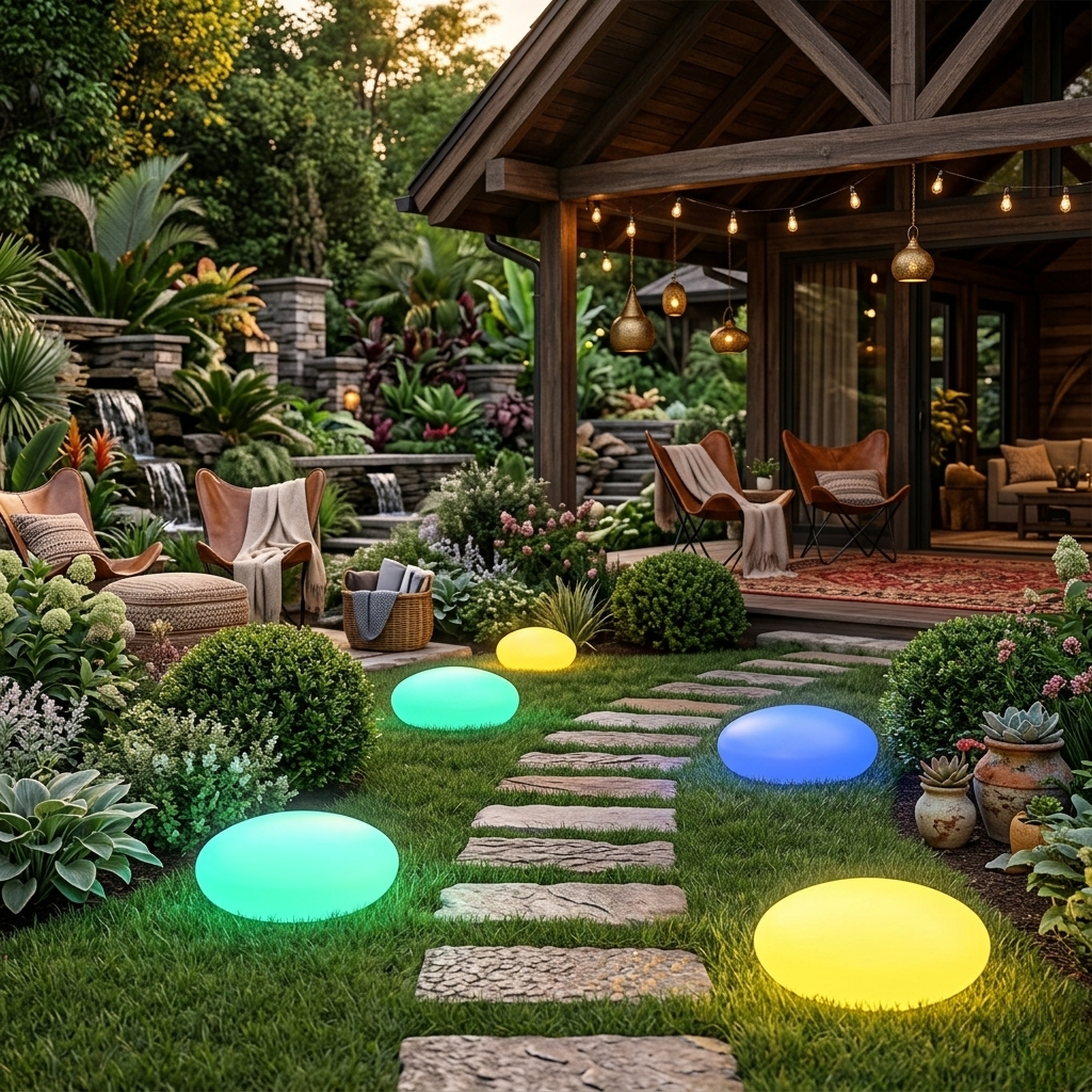 CobblestoneGlow | Elegant Weather-Resistant Solar Garden Light Outdoor