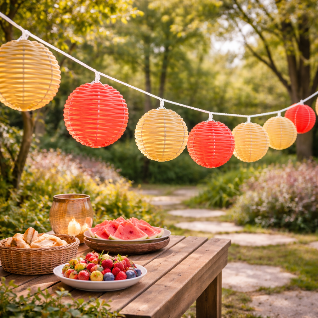 RattanGlow | Charming Warm White Solar Fairy Lights Outdoor Set